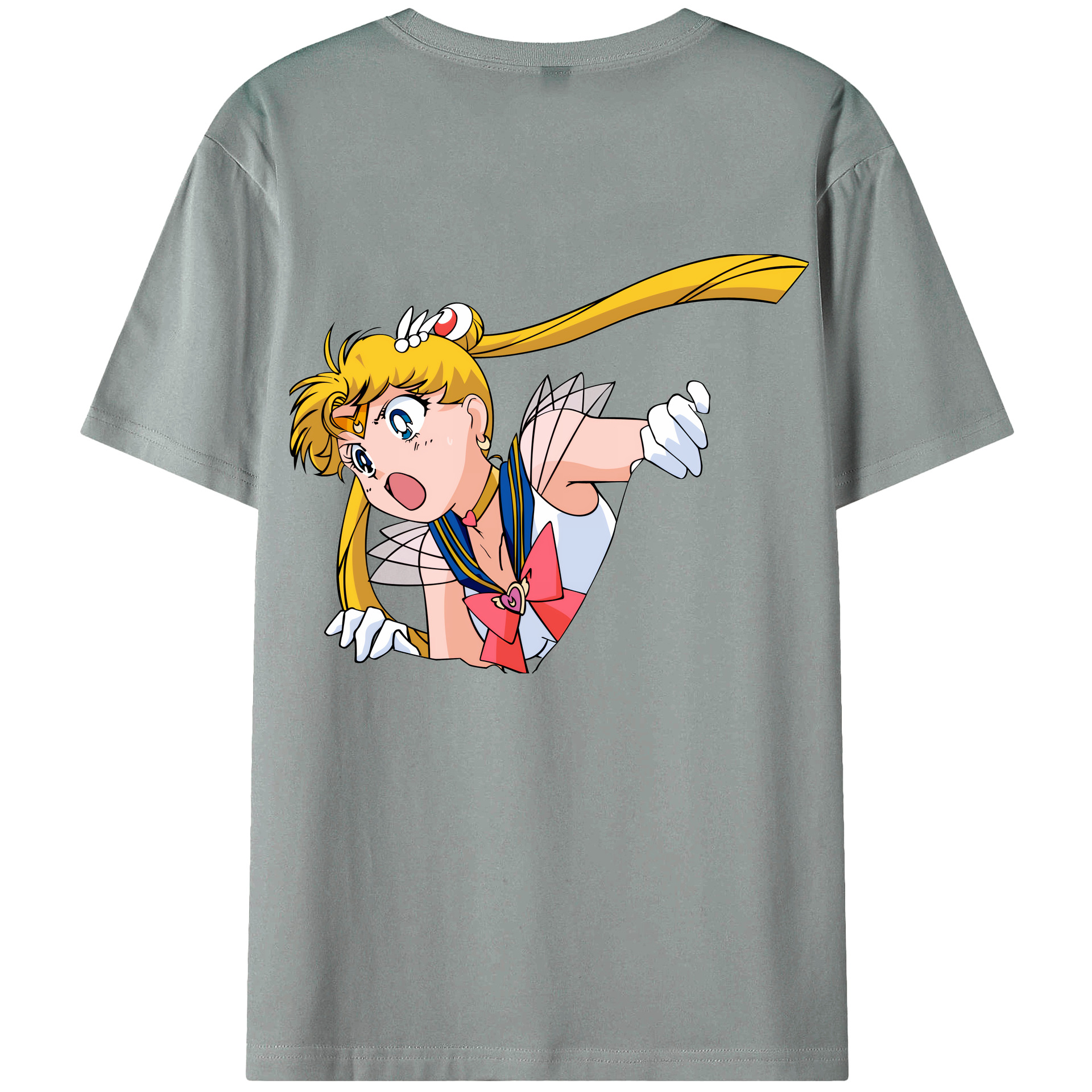 （画像用） 美少女戦士セーラームーン 月野 うさぎ つきの うさぎ Sailor Moon Tsukino Usagi 綿100％ メンズ半袖Tシャツ（バックプリント） 通気性